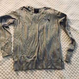 V Neck Knit Cotton Sweater